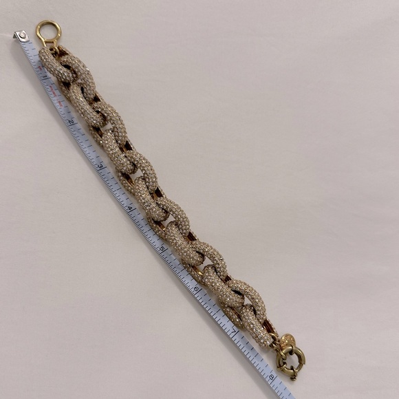 J Crew gold tone pave chunky chain link bracelet - Picture 4 of 9